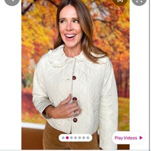 Elegant Quilted Women's Jacket in Cream